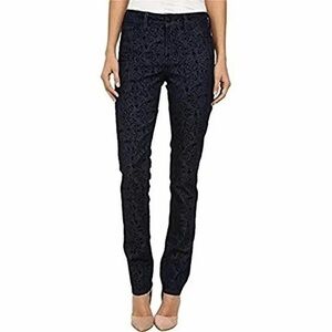 NYDJ Samantha Black Medallion Velvet Embroidered Jeans